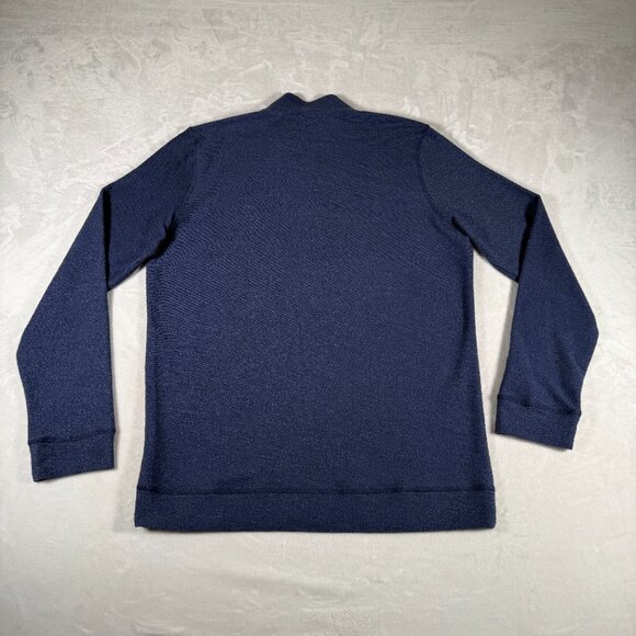 Marine Layer Sweater Men Size L Blue Long Sleeve Pullover Mock Neck 1/3 Button - Picture 9 of 9